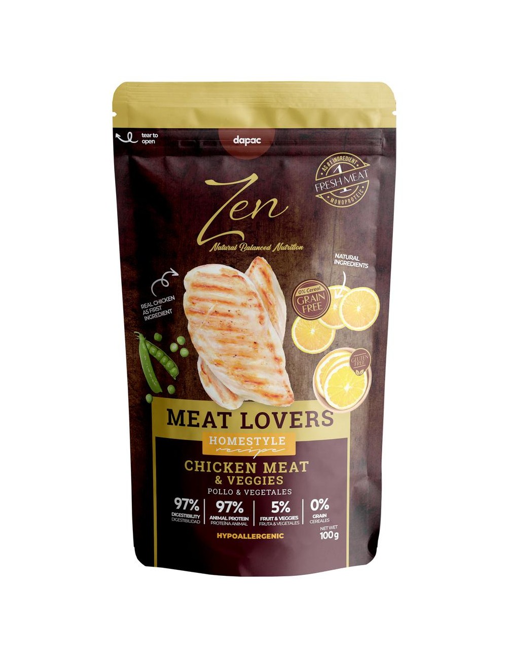 ZEN POUCHES CHICKEN VEGGIES 100 GRS