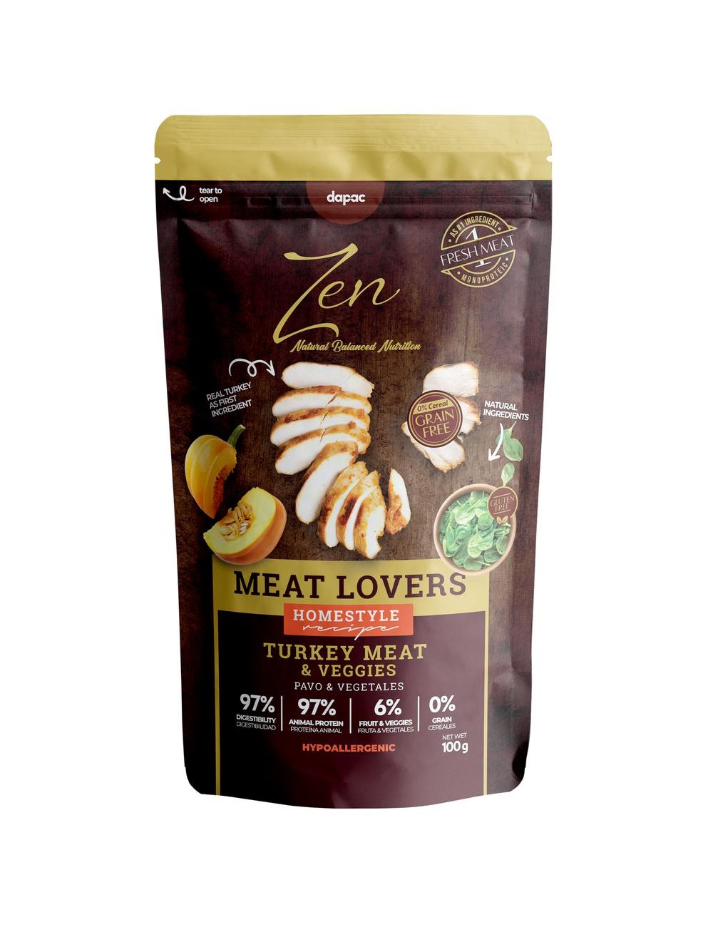 ZEN POUCHES TURKEY VEGGIES 100 GRS