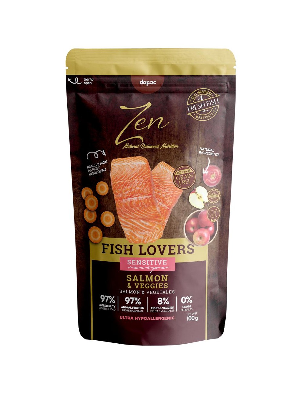 ZEN POUCHES SALMÓN VEGGIES 100 GRS